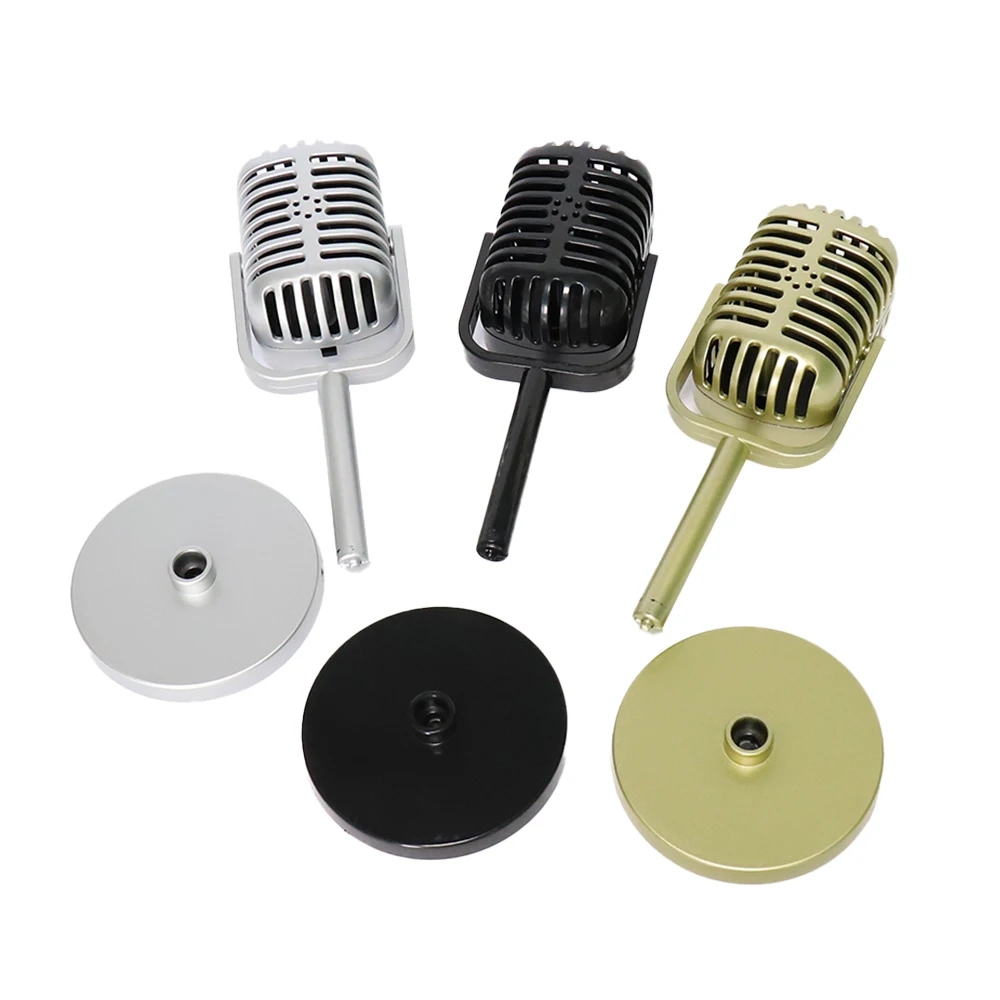 Retro Microphone Prop Classic Plastic Microphone Party Favors Live Performance Home Decoration Ornaments