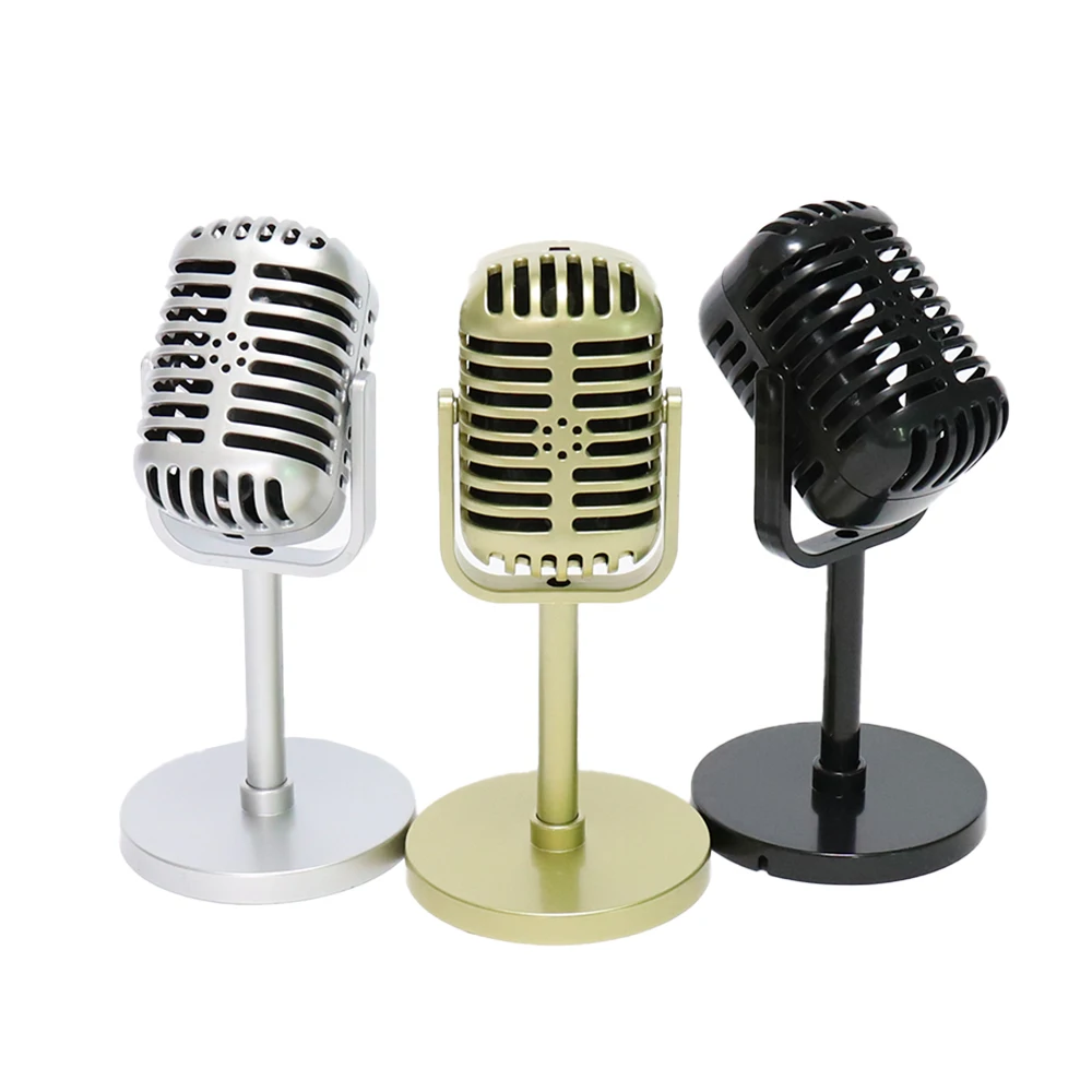 Retro Microphone Prop Classic Plastic Microphone Party Favors Live Performance Home Decoration Ornaments