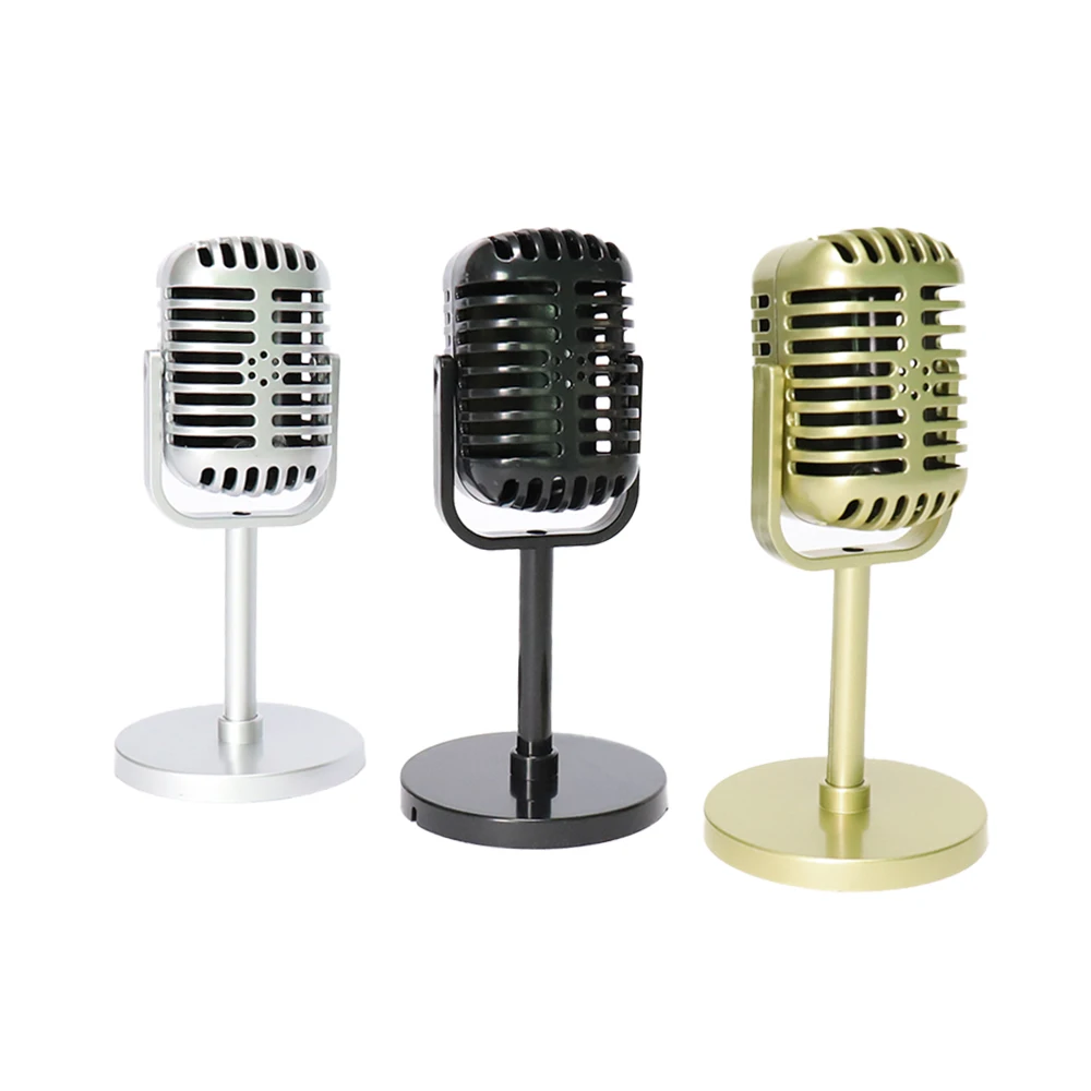 Retro Microphone Prop Classic Plastic Microphone Party Favors Live Performance Home Decoration Ornaments