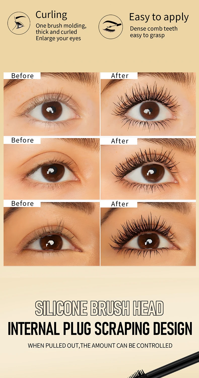 O‘cheal Mascara Black Lash Eyelash Brush 3D Silk Thick Curling Lengthening Eyes Lashes Beauty Makeup Cosmetics Extension Mascara