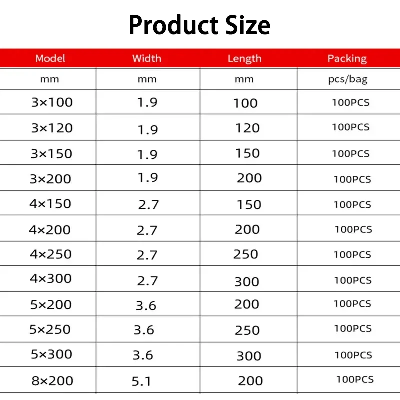 Cable Ties Nylon Self Locking 100/150/200mm Multicolour Plastic Zip Wire Binding Wrap Straps DIY Cable Fasten Organiser