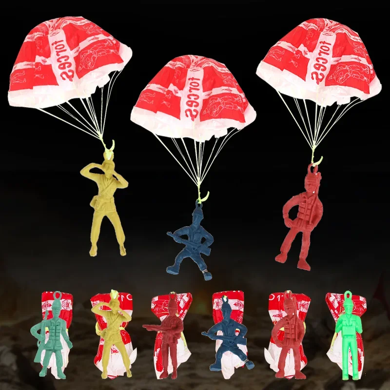 15Pcs Mini Hand Throwing Soldiers Parachute Outdoor Flying Toys for Children's Birthday Party Favors Goodie Bag Pinata Filler