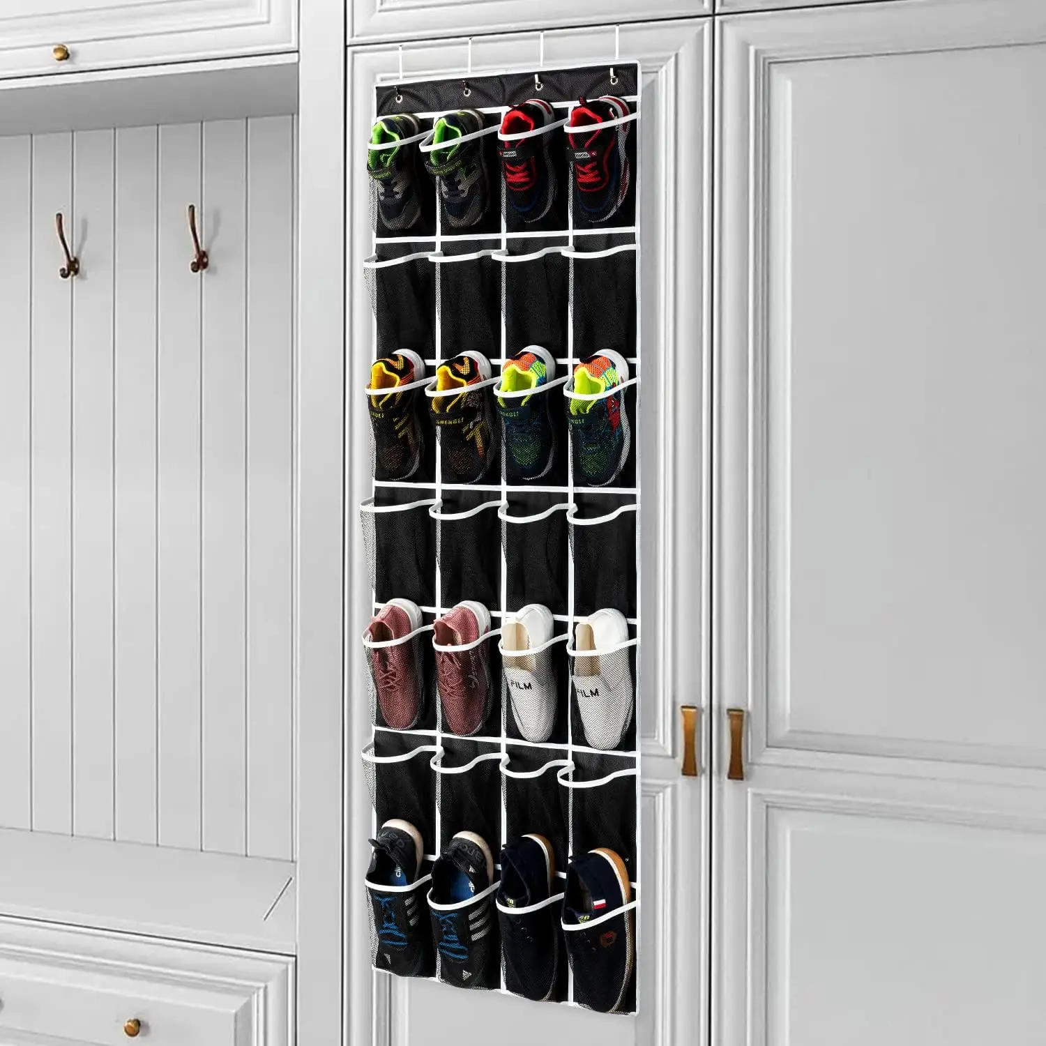 40/35/28 Pockets Shoes Organizer Rack Hanging Organizer Space Saver Hanging Over The Door Behind Closet Organizer Storage Hanger
