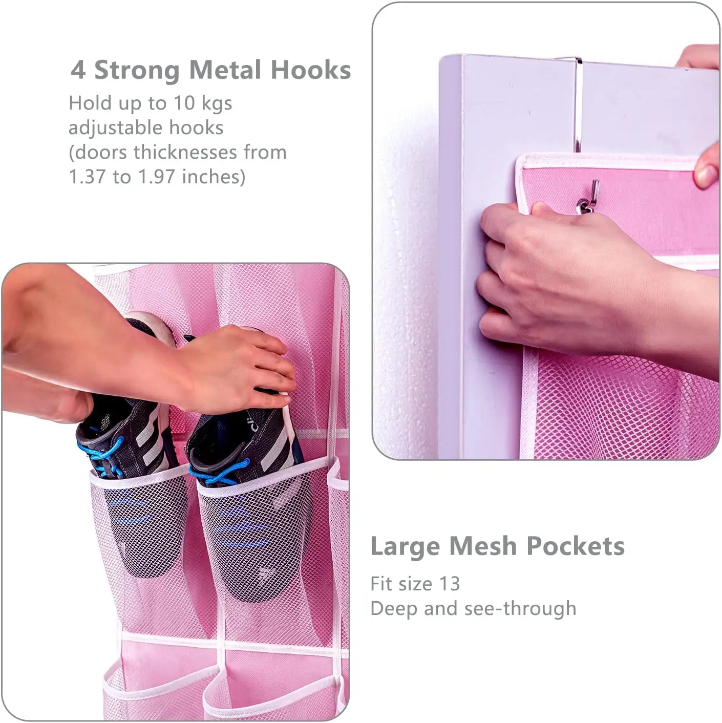 40/35/28 Pockets Shoes Organizer Rack Hanging Organizer Space Saver Hanging Over The Door Behind Closet Organizer Storage Hanger