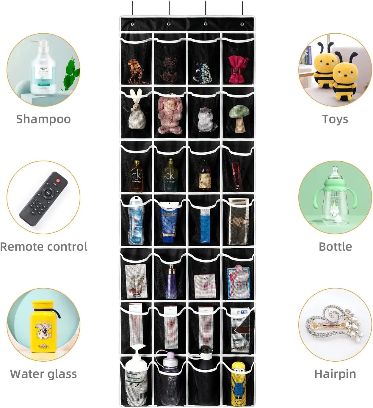 40/35/28 Pockets Shoes Organizer Rack Hanging Organizer Space Saver Hanging Over The Door Behind Closet Organizer Storage Hanger