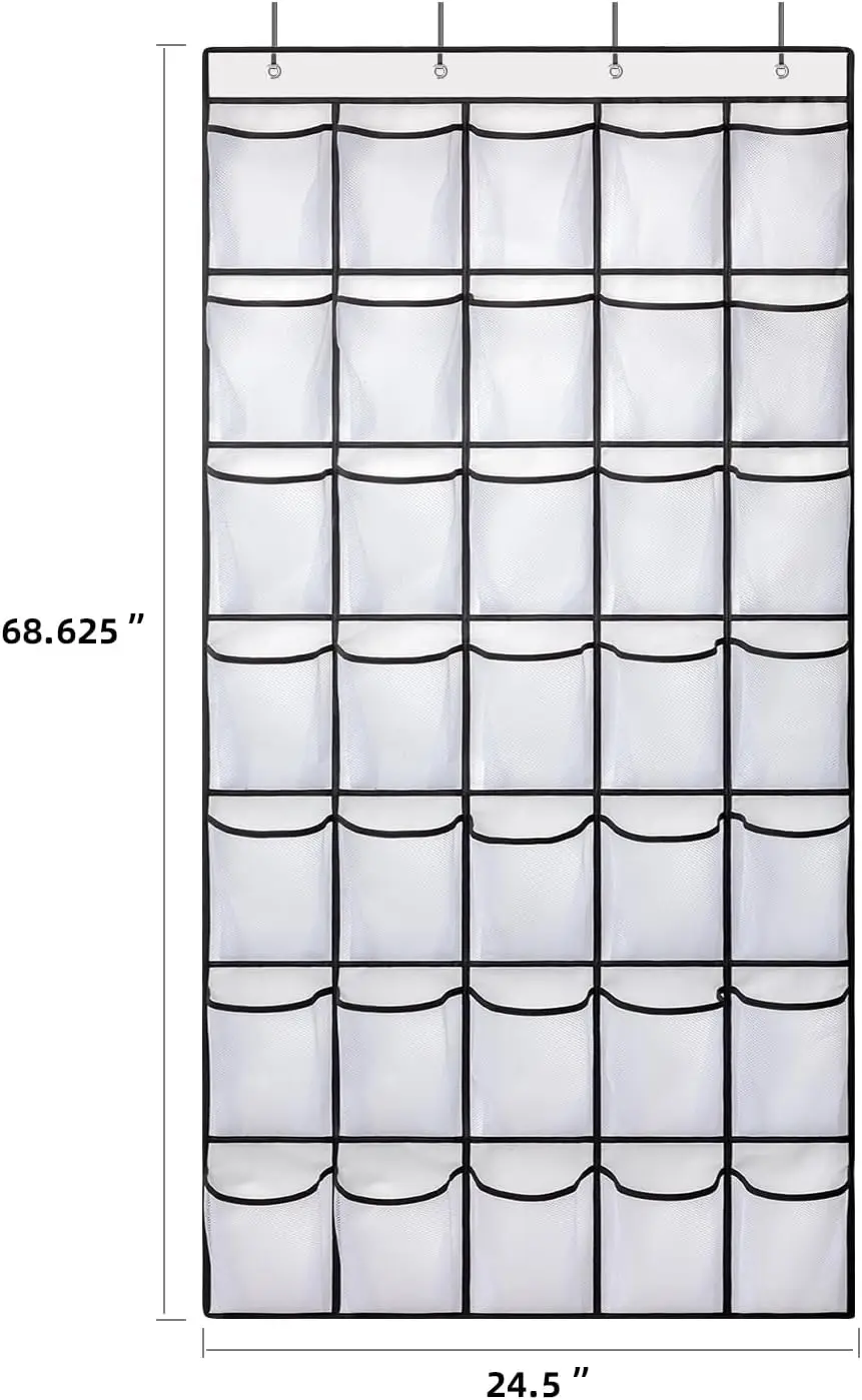 40/35/28 Pockets Shoes Organizer Rack Hanging Organizer Space Saver Hanging Over The Door Behind Closet Organizer Storage Hanger