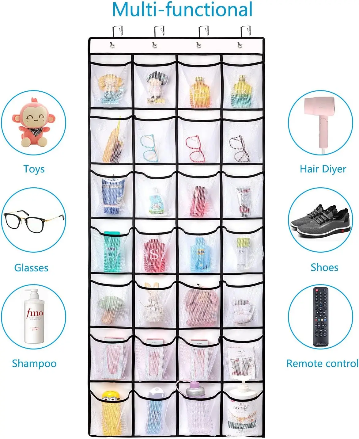 40/35/28 Pockets Shoes Organizer Rack Hanging Organizer Space Saver Hanging Over The Door Behind Closet Organizer Storage Hanger