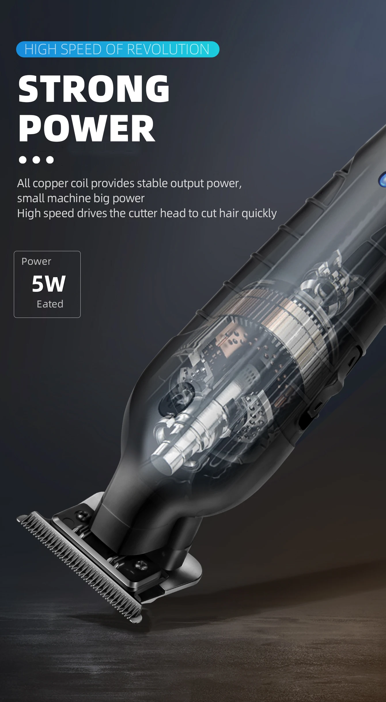 Kemei KM2299 Professional Hair Clipper 0mm Zero Gapped Carving Clipper Men's Cordless Hair Trimmer Electric Hair Cutting Machine
