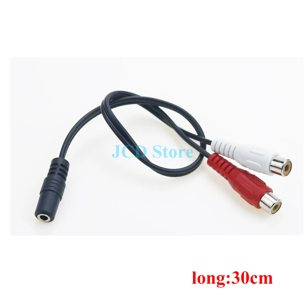 1PCS 3.5mm Jack Male Female to 2 RCA Stereo Audio Cable Converter Adapter Cord TV AV Connection Line