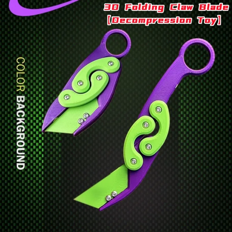 Claw Knife Toy 3D Printed Gravity Radish Claw Knife Retractable Toy Funny Stress Relief Decompression Toys Gift for Teens