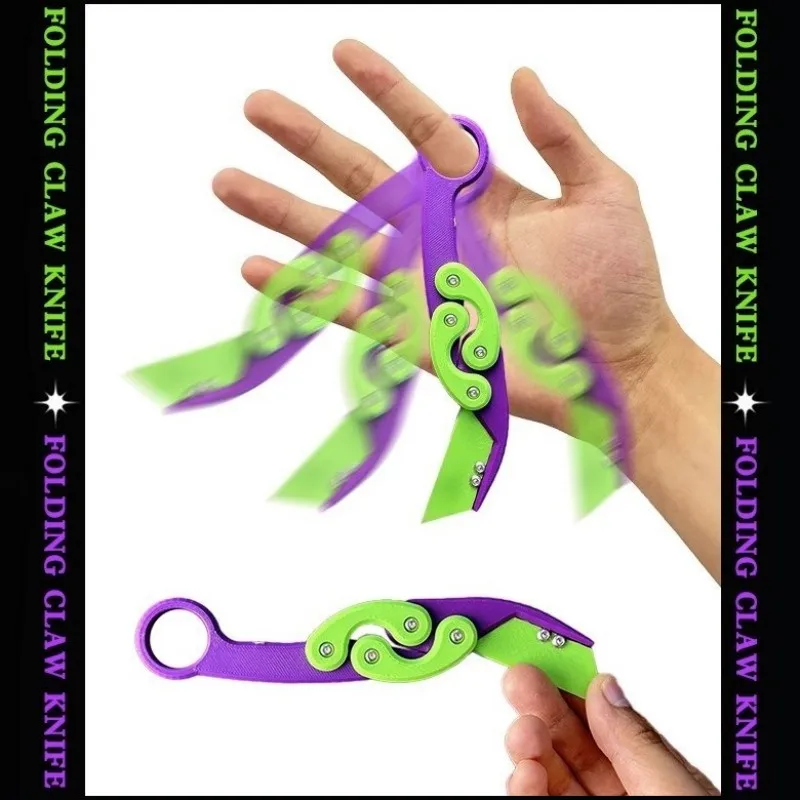 Claw Knife Toy 3D Printed Gravity Radish Claw Knife Retractable Toy Funny Stress Relief Decompression Toys Gift for Teens