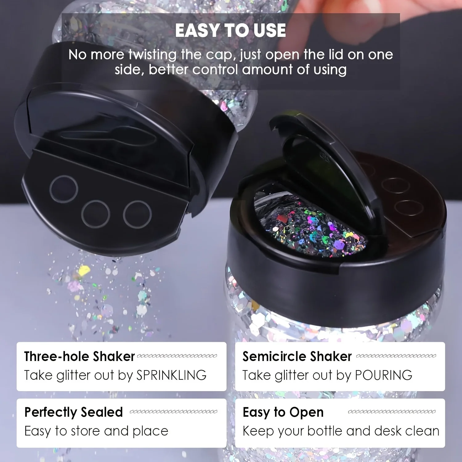 Holographic Chunky Glitter Sequins, 50g, Mixed Size Laser Sparkle Flakes For DIY Nail Hair Skin,Music Festival