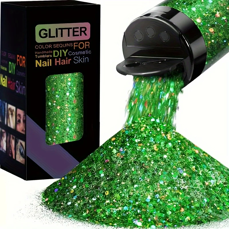 Holographic Chunky Glitter Sequins, 50g, Mixed Size Laser Sparkle Flakes For DIY Nail Hair Skin,Music Festival
