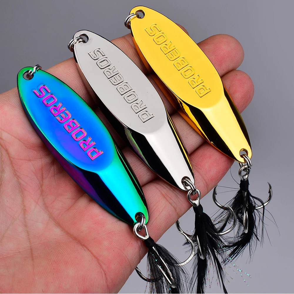 3pc Metal Sequin Bait with Strengthened Hooks and Bevel Sequins - Long Throw Spoon for Artificial Swimbait and Wobbling Action