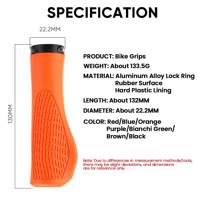MTB Bicycle Grips Shockproof Bike Handlebar Cover Anti-Slip Lock on Bike Handle Cuffs Ergonomic Cycling Rubber Ball Handle Grips
