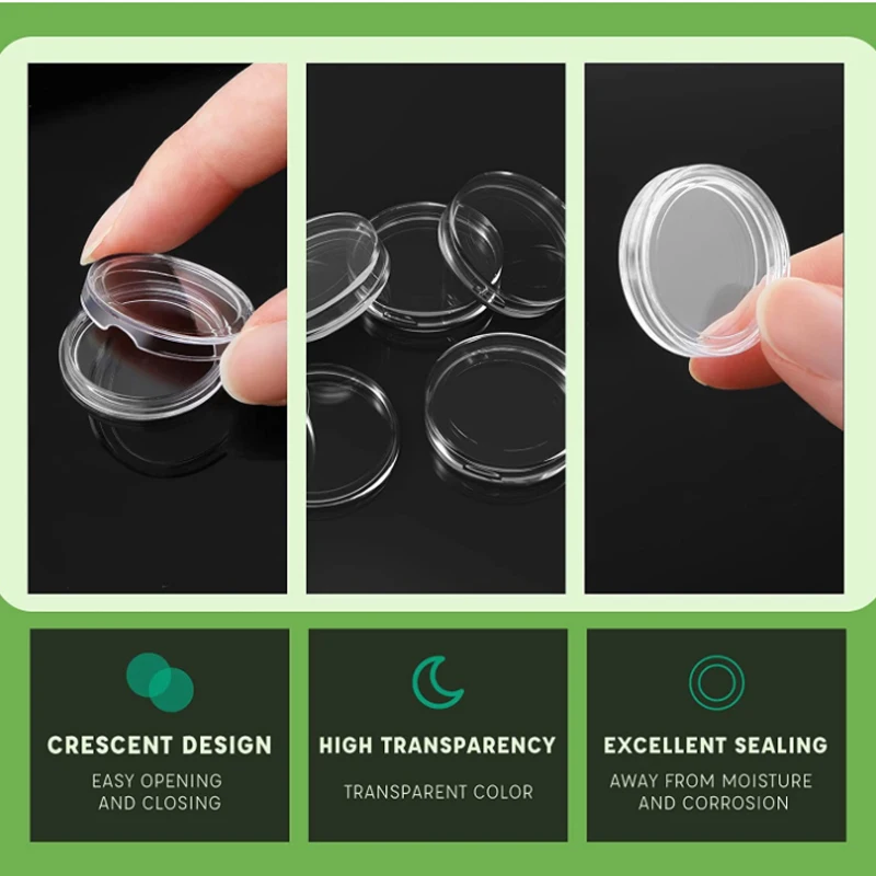 10/100p 21-46mm Transparent Plastic COINN Holder COINN Collecting Box Case for COINN Storage Capsules Protection Boxes Container
