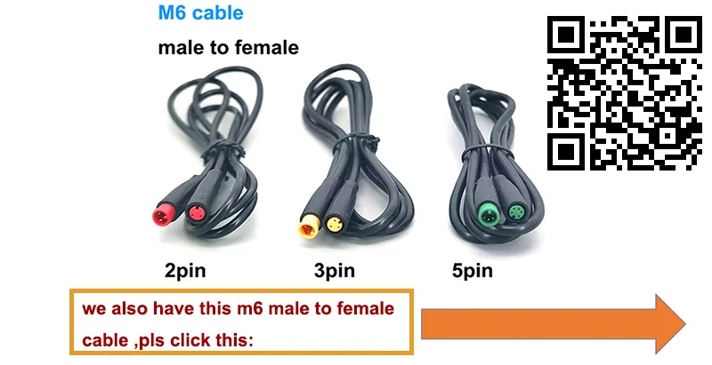 6mm M6 2/3/4/5 Pin core male female Electric ebike Butt Plug power Cable Connector waterproof Scooter Brake Signal Sensor