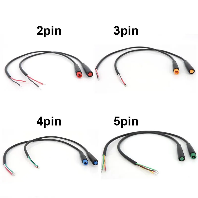 6mm M6 2/3/4/5 Pin core male female Electric ebike Butt Plug power Cable Connector waterproof Scooter Brake Signal Sensor