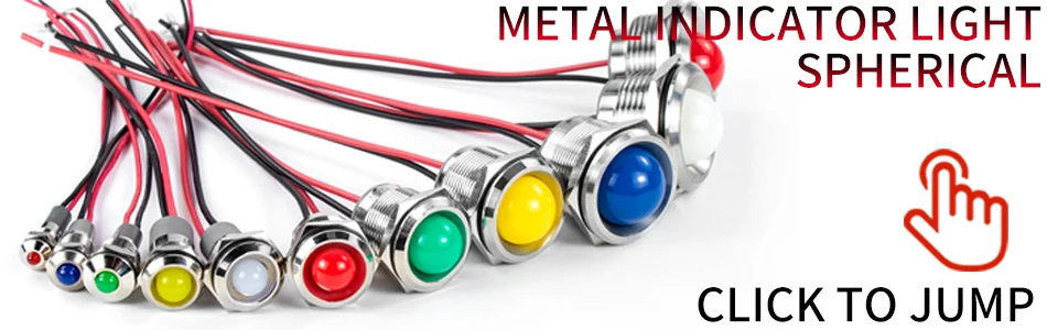 6mm 8mm 10mm 12mm 14mm Metal LED Warning Indicator Light Signal Lamp Pilot Wire 3-6 12-24 220V Waterproof IP65 Red Green Blue