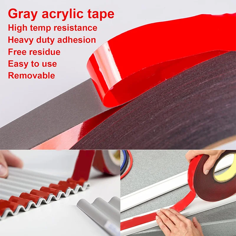 3Meters Double Sided Tape Strong Permanent Acrylic Foam Adhesive Tape Sticker for Car Home Indoor High Temperature