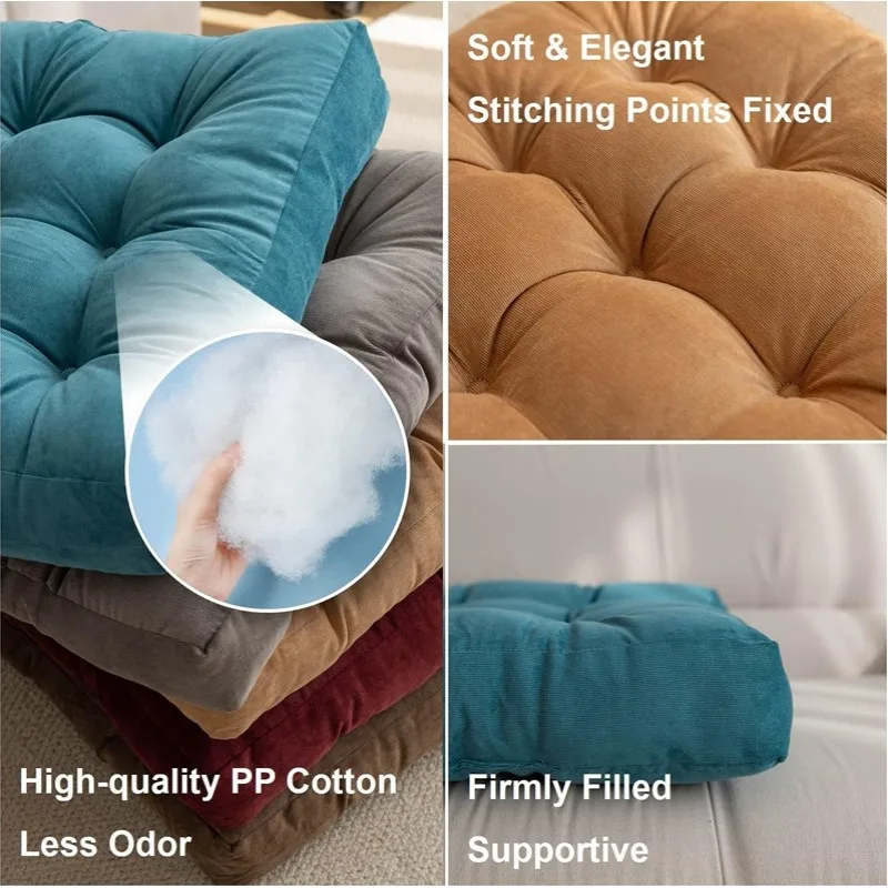 Floor Pillow Square Floor Seating Pillow Cushion Meditation Yoga Seat Kneeling Pillows Thick Tufted Cushions Mat Pad Balcony