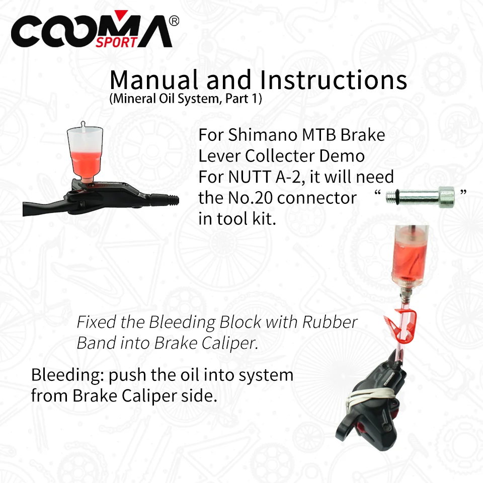 Hydraulic Brake Bleed Kit for NUTT A1 A2 Hydraulic Brake, Mineral Oil Basic Tool Kit