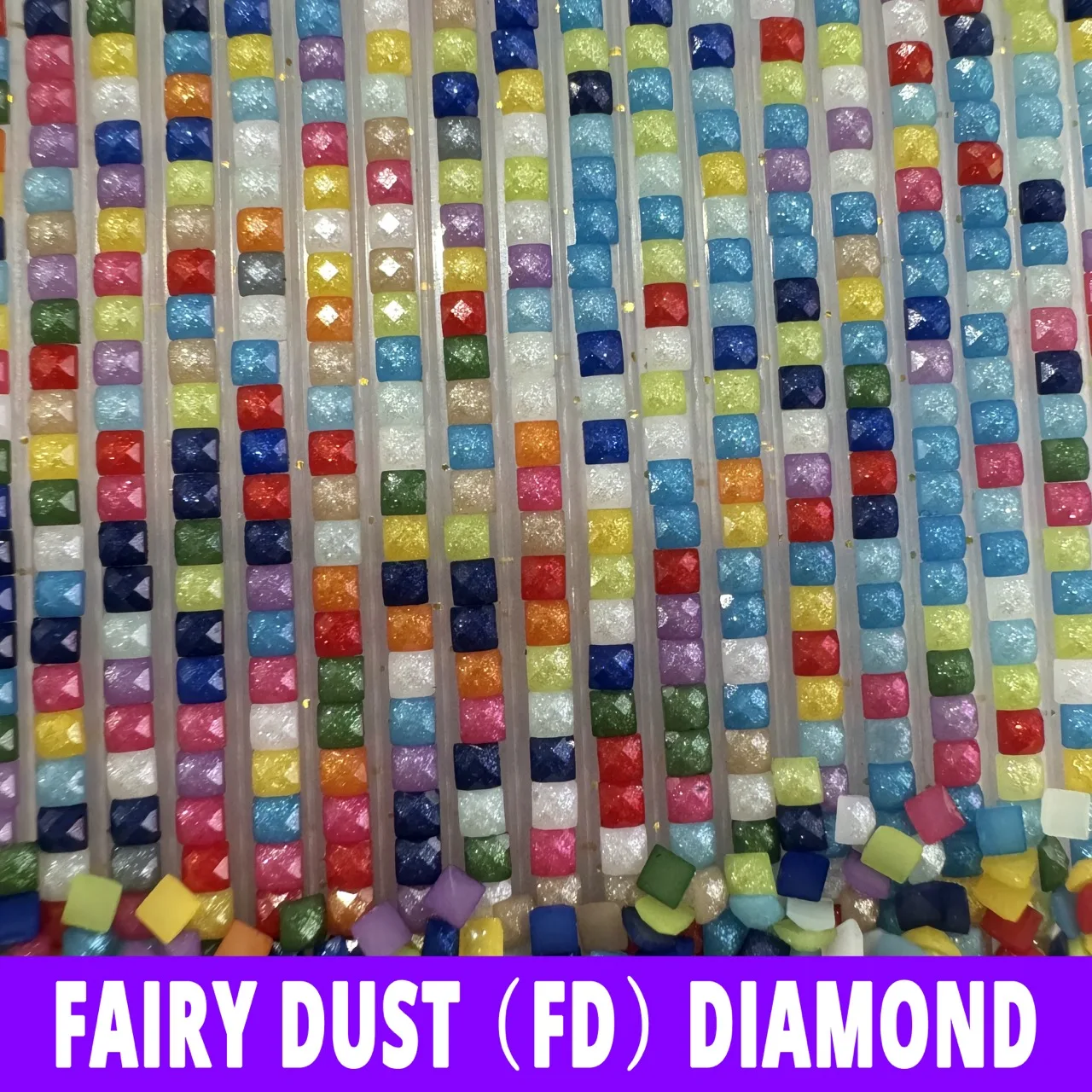 Fairy Dust Square Round Diamond Embroidery Color Elf Rhinestone Diamond Painting Mosaic Shiny Gem Resin Electroplating Productio