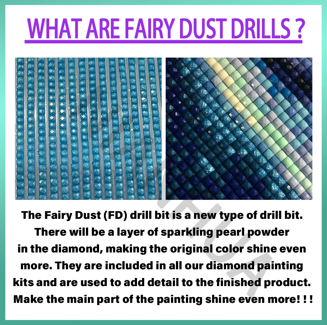 Fairy Dust Square Round Diamond Embroidery Color Elf Rhinestone Diamond Painting Mosaic Shiny Gem Resin Electroplating Productio