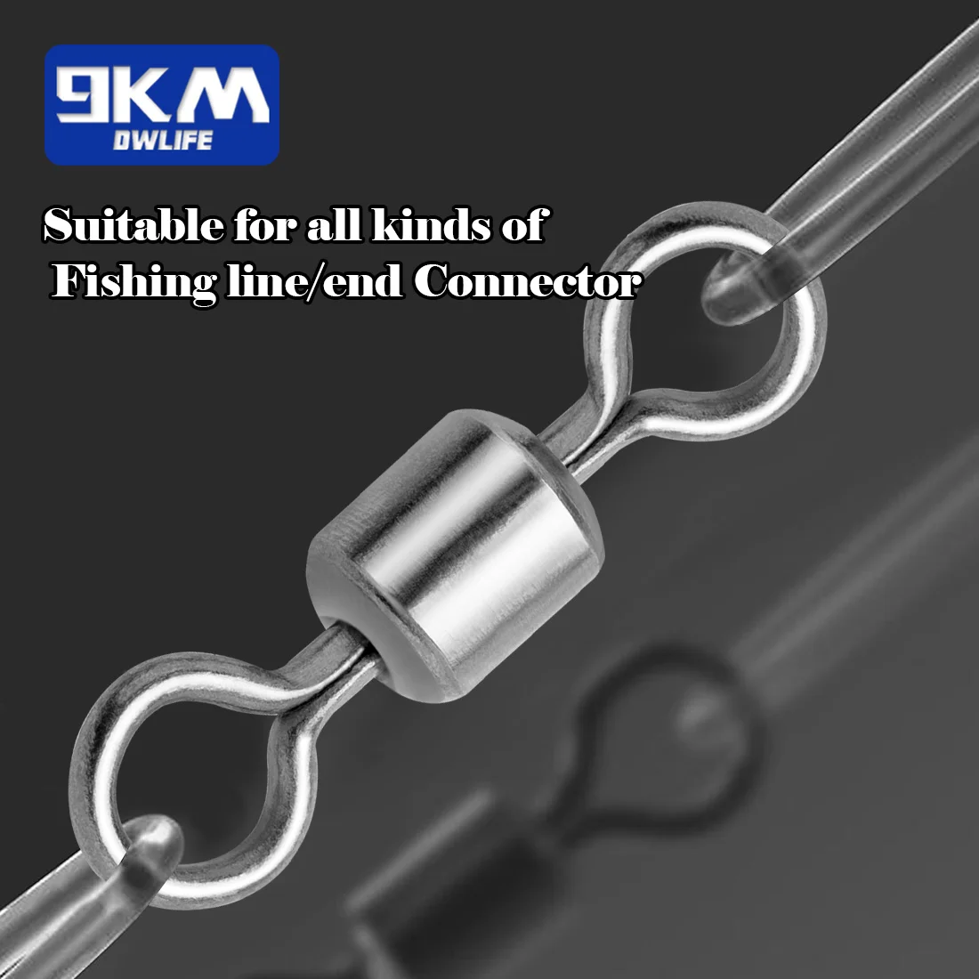 9KM Stainless Steel Swivels 25~100Pcs Barrel Swivels Fishing Rolling Swivel Lure Line Connector High Strength Fishing Tackle