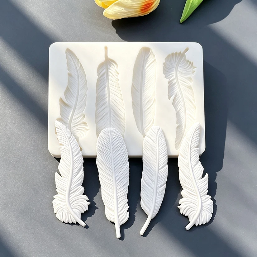 Feather Silicone Mold Sugarcraft Chocolate Cupcake Baking Mold Fondant Cake Decorating Tools