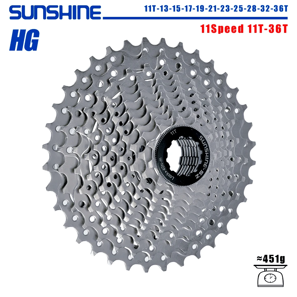 SUNSHINE Road Bike Cassette 8/9/10/11/12 Speed 23/25/28/32/34/36T k7 Cassette 8V 9V 10V 11V 12V for SHIMANO HG
