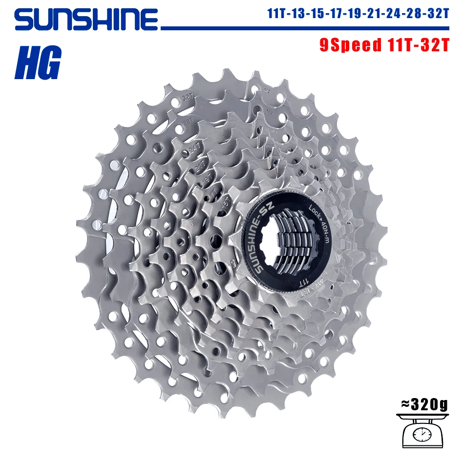 SUNSHINE Road Bike Cassette 8/9/10/11/12 Speed 23/25/28/32/34/36T k7 Cassette 8V 9V 10V 11V 12V for SHIMANO HG