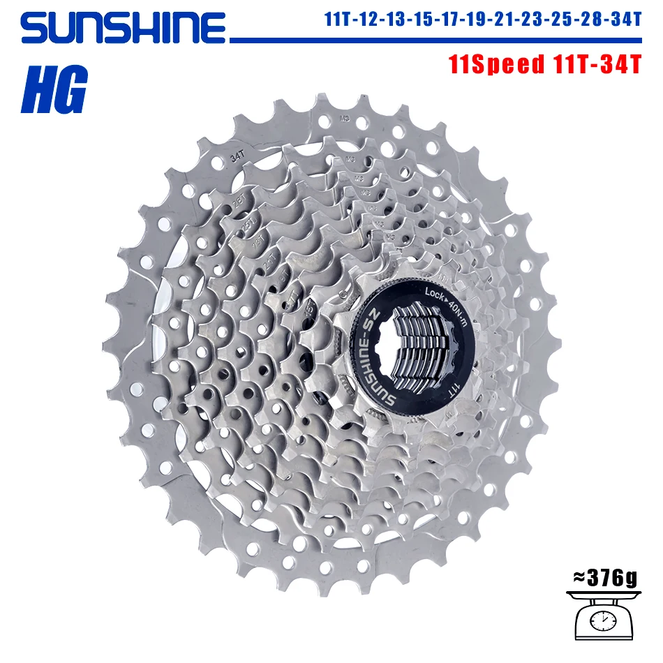 SUNSHINE Road Bike Cassette 8/9/10/11/12 Speed 23/25/28/32/34/36T k7 Cassette 8V 9V 10V 11V 12V for SHIMANO HG