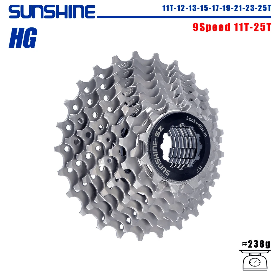 SUNSHINE Road Bike Cassette 8/9/10/11/12 Speed 23/25/28/32/34/36T k7 Cassette 8V 9V 10V 11V 12V for SHIMANO HG
