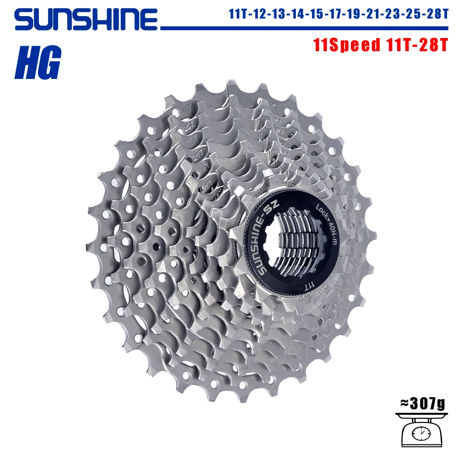 SUNSHINE Road Bike Cassette 8/9/10/11/12 Speed 23/25/28/32/34/36T k7 Cassette 8V 9V 10V 11V 12V for SHIMANO HG