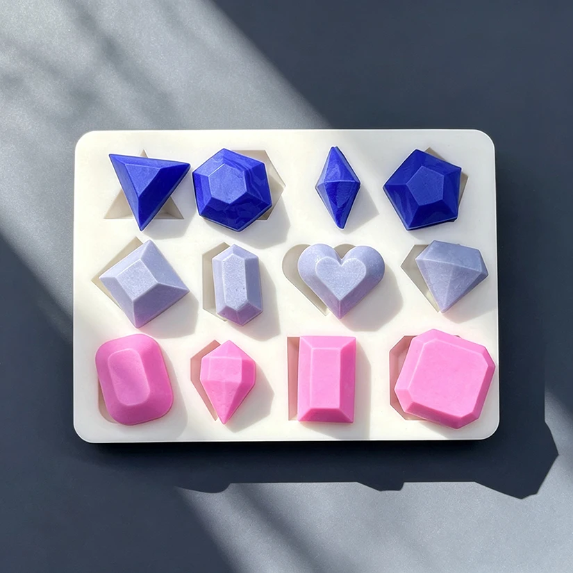 Gemstone Diamond Silicone Cake Baking Mold Sugarcraft Chocolate Cupcake Resin Tools Fondant Decorating Tools