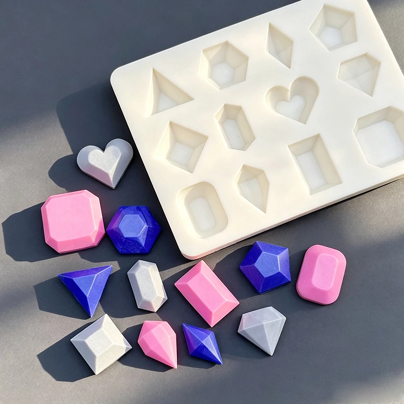 Gemstone Diamond Silicone Cake Baking Mold Sugarcraft Chocolate Cupcake Resin Tools Fondant Decorating Tools