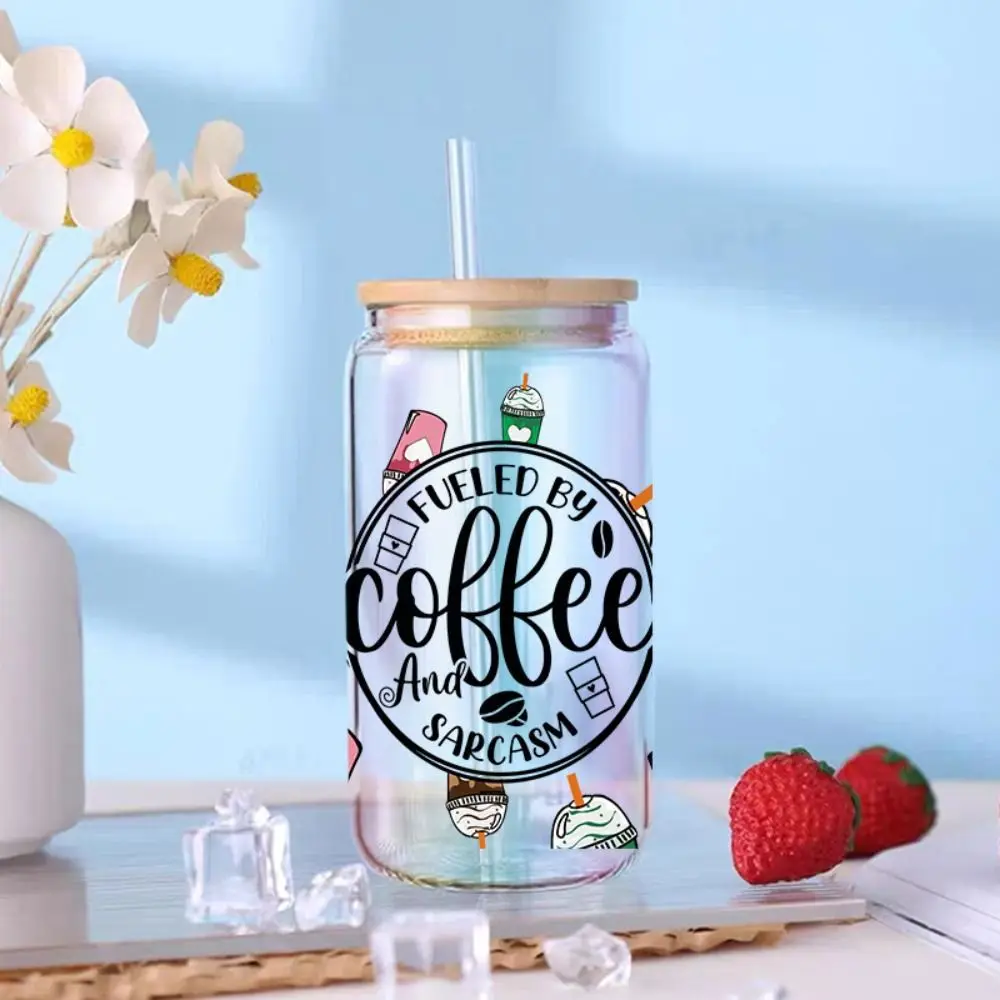 Coffee Printed 3D UV DTF Transfer Stickers High-temperature Resistant Waterproof Transfer Cup Stickers Rub on DIY Decals