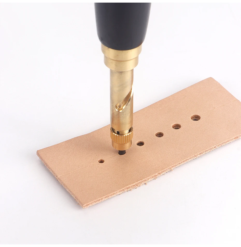 QJH 1Set Japanese Screw Punch Tool Kit Hole Punch 6 Tips Size 1.5mm - 4mm for Sewing DIY Leathercraft, Paper Crafts, Bookbinding