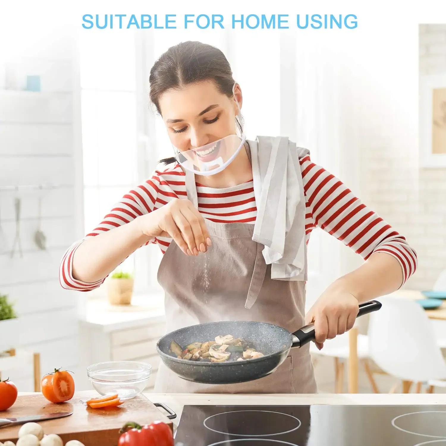 5Pcs Reusable Transparent Anti-fog Mask Shield Cover Restaurant School Plastic Anti-saliva Mouth Shield Beauty Tattoo Accessory