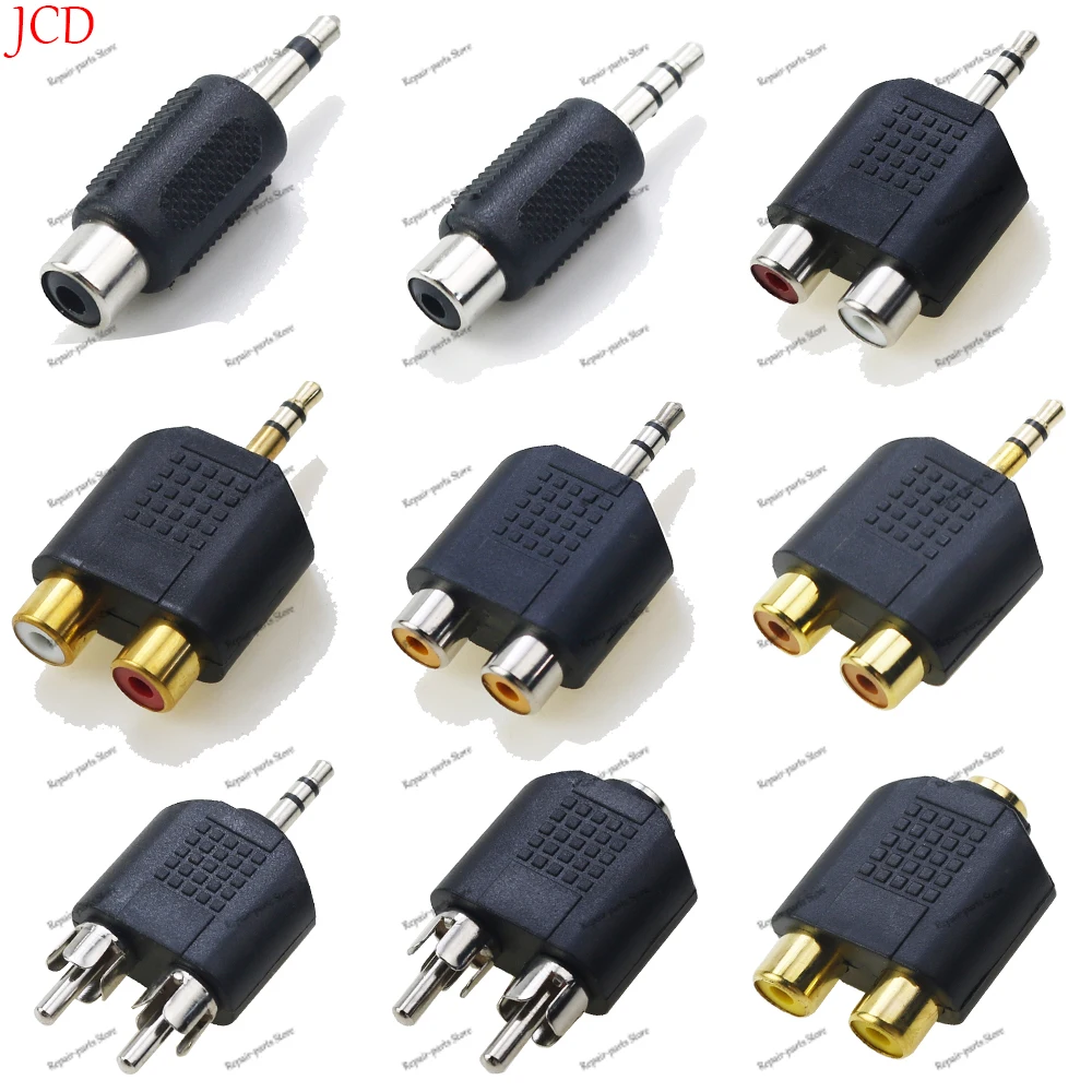 Universal RCA Cable 3.5mm Jack Stereo Audio Cable to 2RCA Socket Female to Male to Headphone 3.5 AUX Y Adapter for DVD Amplifier