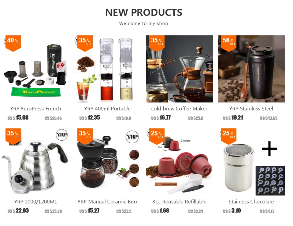 YRP Stainless Steel Reusable Coffee Metal Filter For Yuropress/Aeropress French Press Espresso Maker Filter Tools Accessories