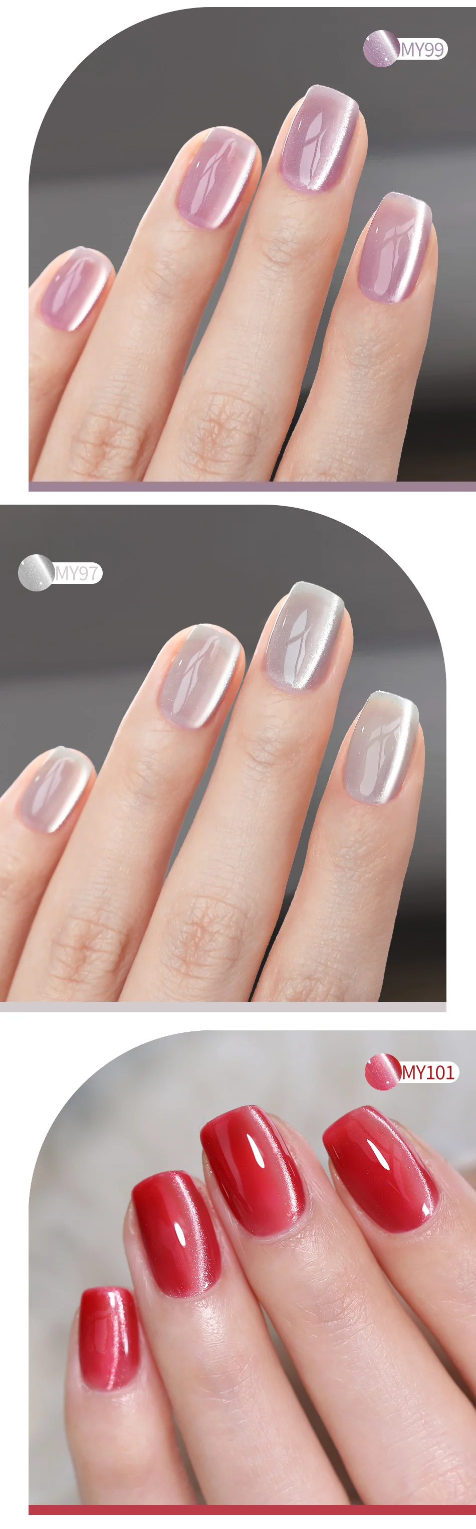 BORN PRETTY Sparkling Glass Bead Cat Magnetic Gel Nail Polish Flash White Spar Red Color Semi Permanent Soak Off UV Gel Varnish