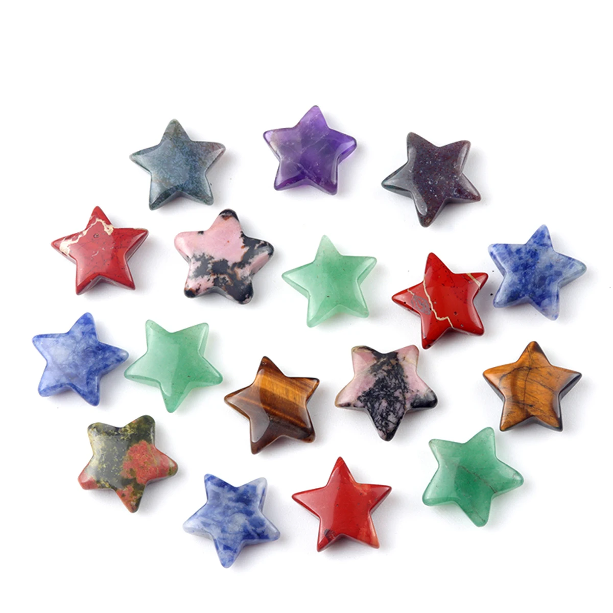 5pcs Natural Stone Amethyst Rose Quartz Crystal Star Mineral Specimen Gemstone Agate Fish Tank Jewelry Home Decoration Ornament
