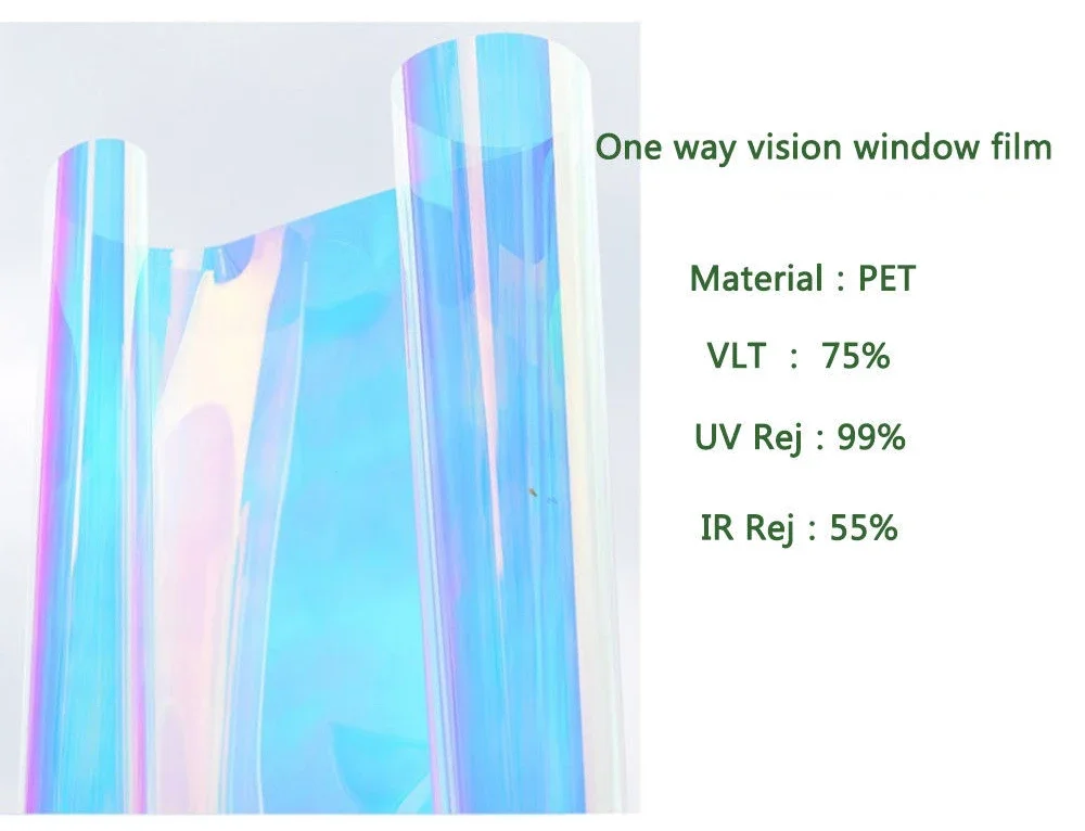 2/3/5M Iridescent Dichroic Glass Privacy Film Rainbow Holographic Window Film Chameleon Window Tint Self Adhesive Decoration