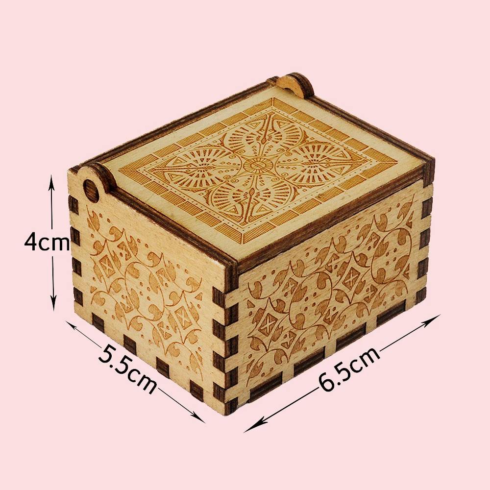 Wooden Music Box Black Jurassic Park Home Decoration Birthday And Valentine's Day Gift