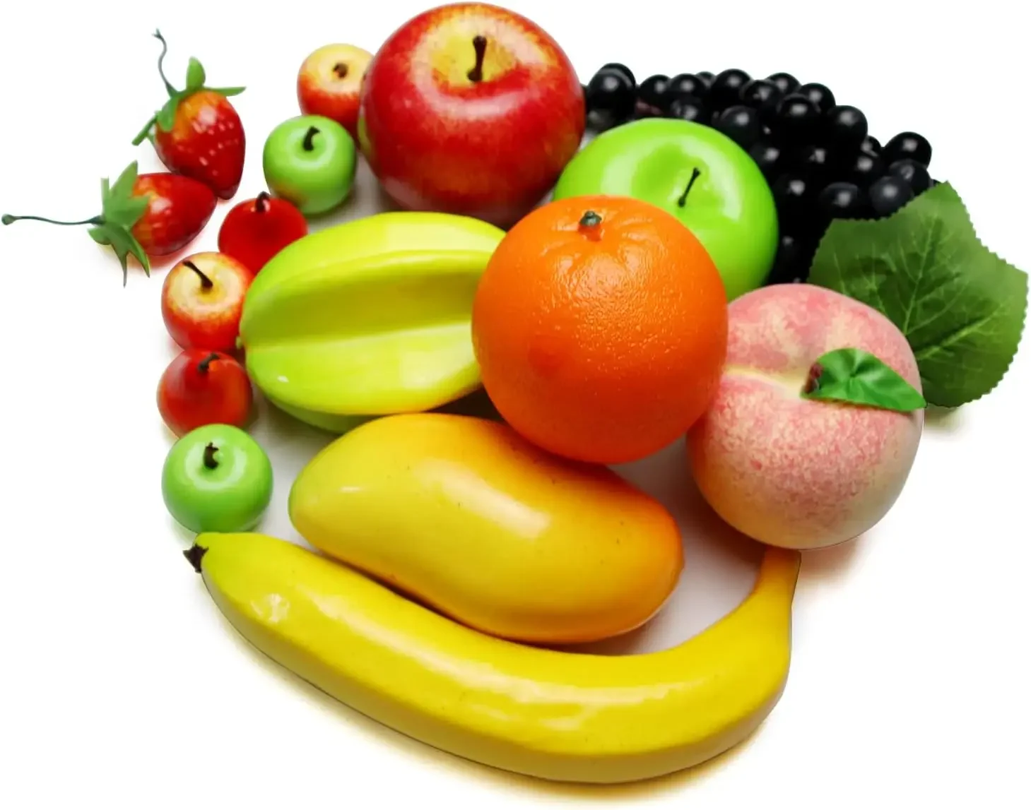 Set of Fake Fruits for Home Decoration, Fruit Model for Party Decoration, Fruit, Strawberry, Mango, Bananas, 20 Pieces/Set