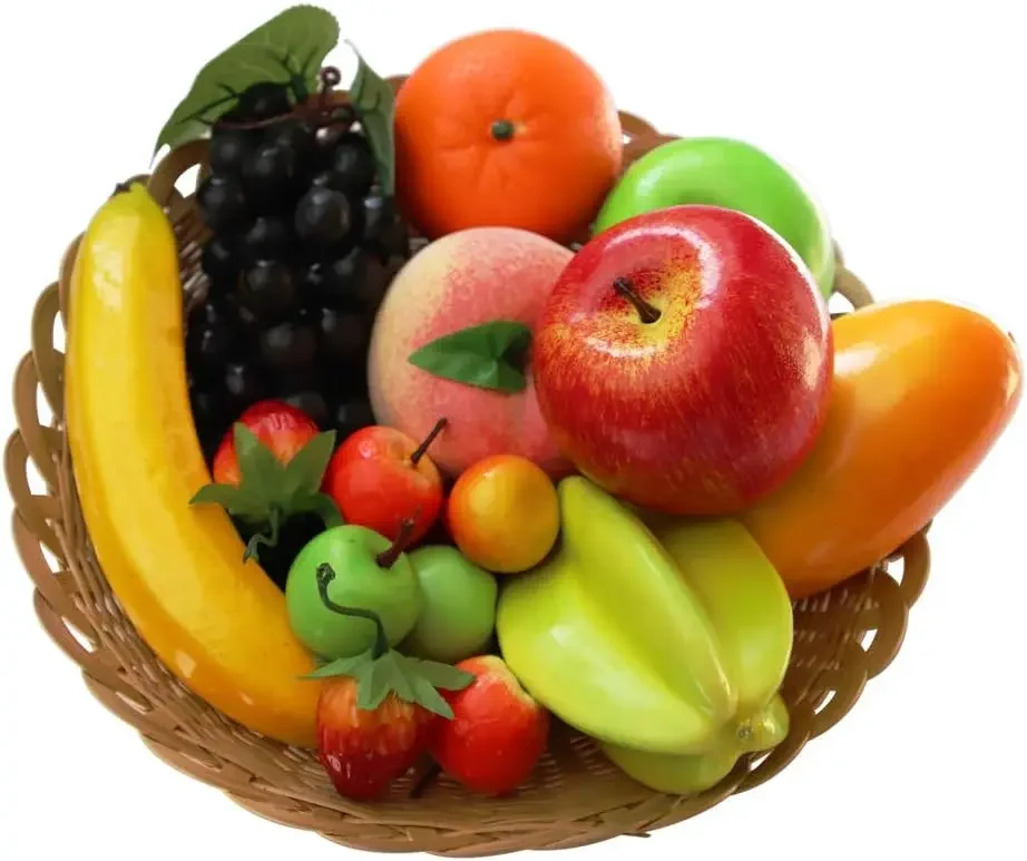 Set of Fake Fruits for Home Decoration, Fruit Model for Party Decoration, Fruit, Strawberry, Mango, Bananas, 20 Pieces/Set