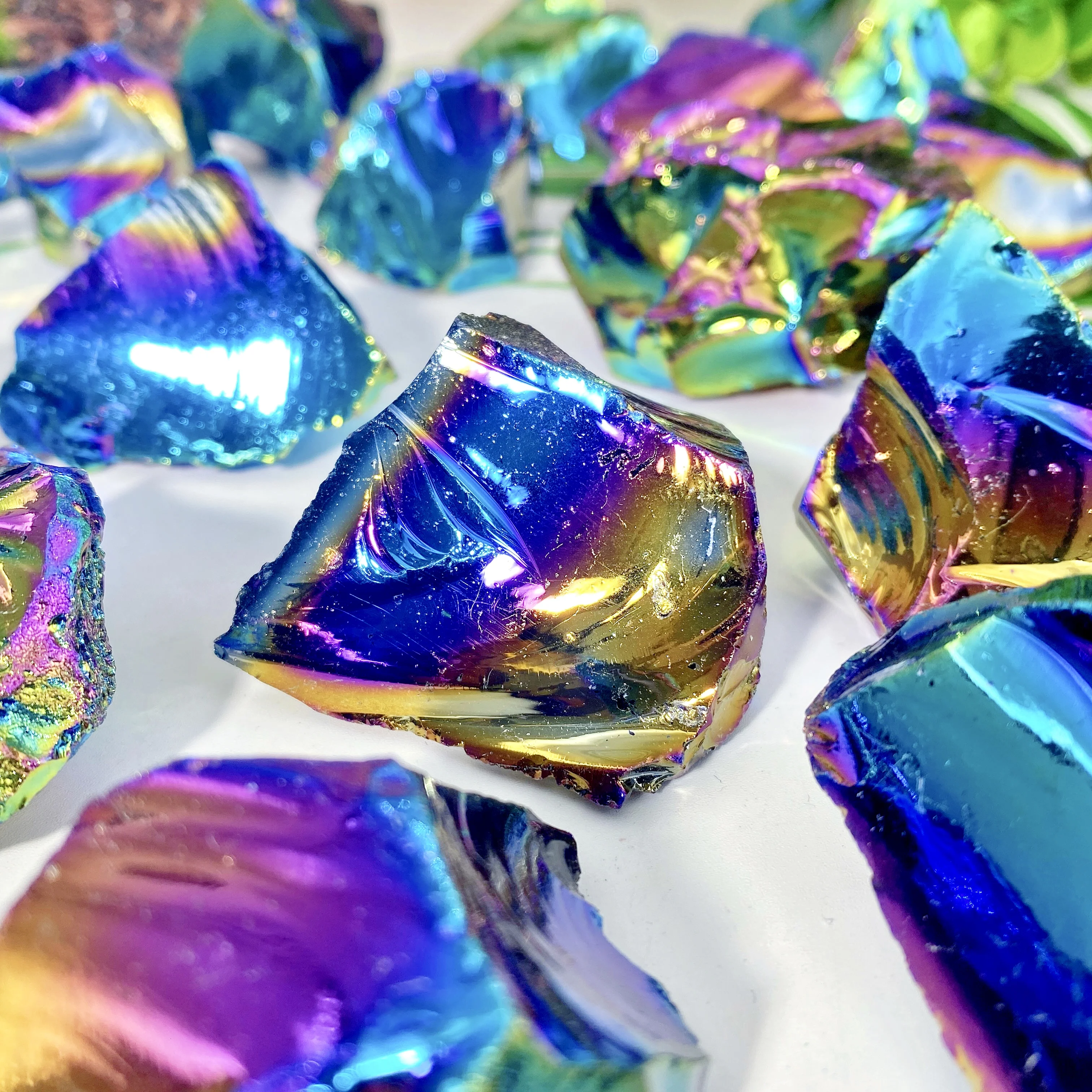 1PC High Quality Aura Obsidian Raw Stone Natural Crystal Raw Stone, Gemstone Jewelry, Glitter, Healing Crystal, Birthday Gift