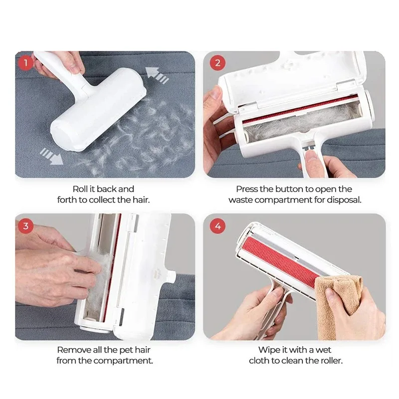 Pet Hair Remover Roller Pet Hair Remov Cleaning Removing Dog Cat Self Cleaning Lint Pet Hair Remover One Hand Operate